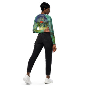 Beach Day Recycled long-sleeve crop top