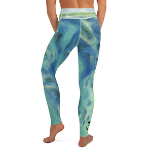 ZEN Aqua Ocean Blue Elizabeth Hunter Studios Yoga Leggings